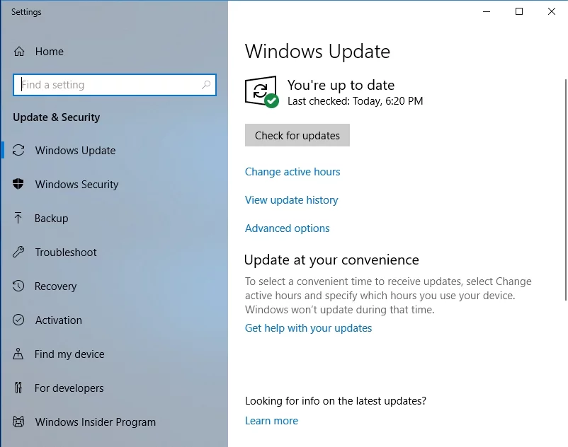 Suchen Sie nach Updates, um Ihre Microsoft Visual C++ Redistributables zu reparieren
