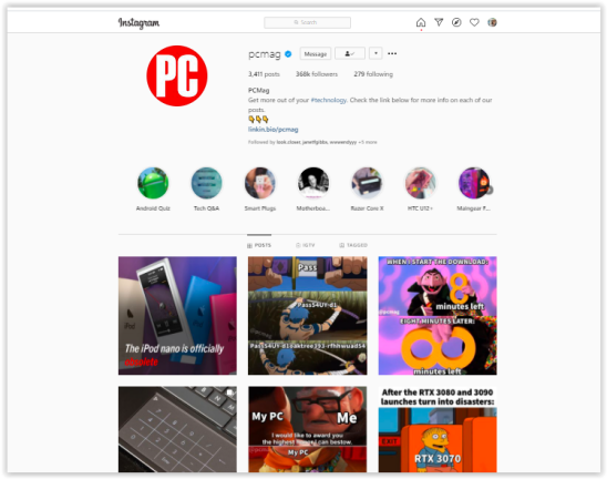 Greifen Sie im Internet auf Instagram zu