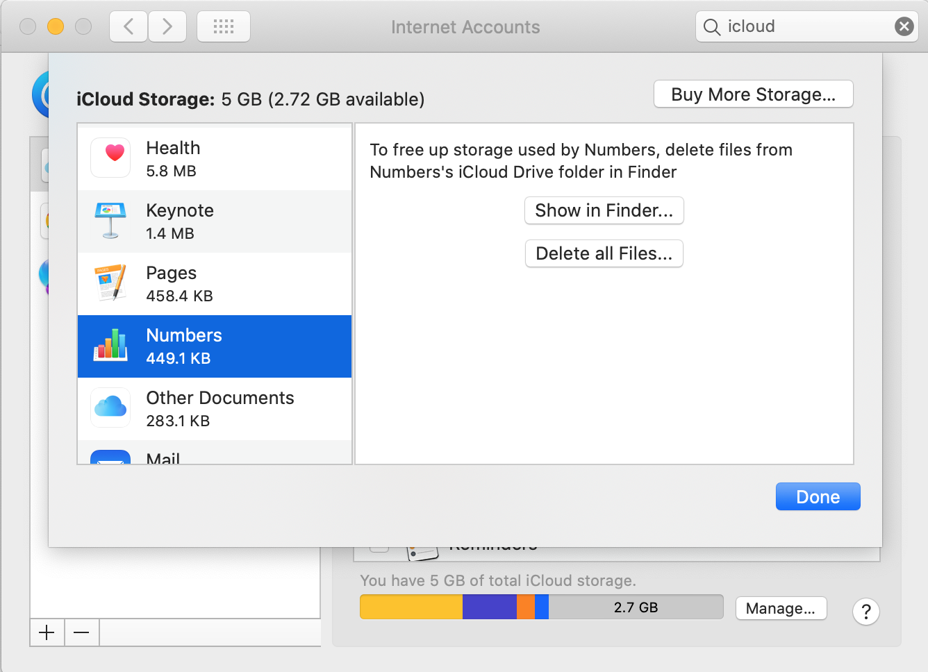 Mac'te iCloud saklama alanı