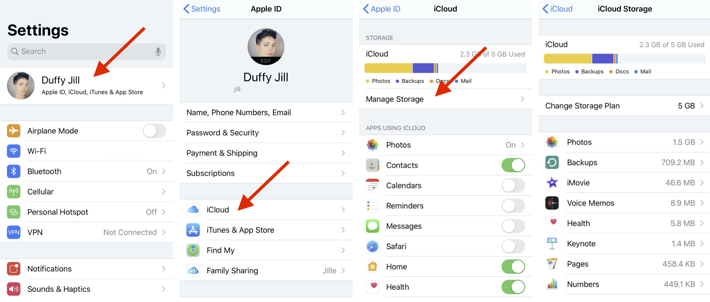 iCloud iPhone depolama ayarları