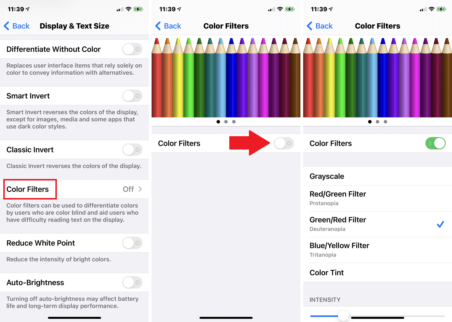 filtros de cores