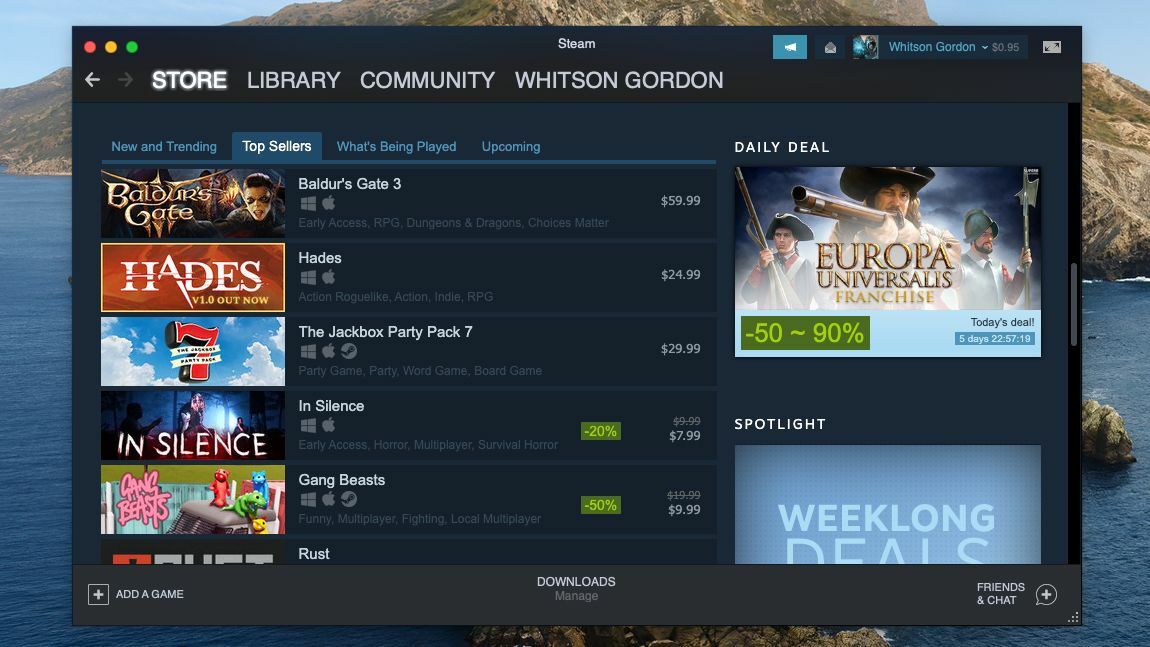 Mac-Spiele auf Steam