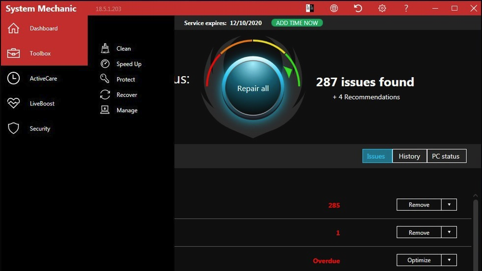 Ajuste do PC do System Mechanic