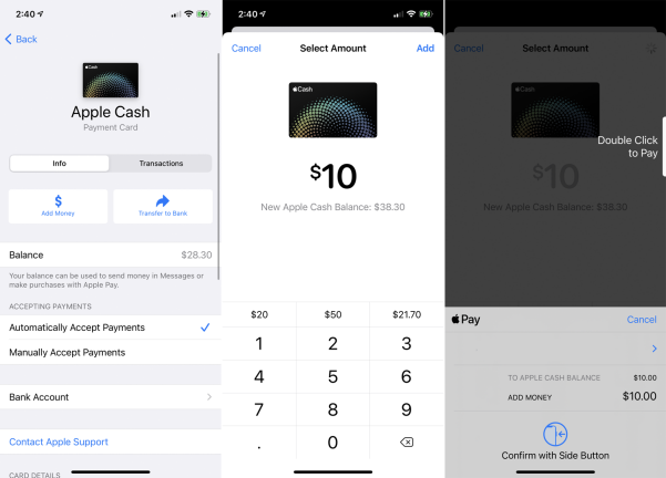 Füllen Sie das Apple Cash-Guthaben auf