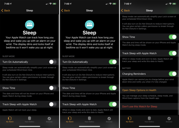 แอพ Sleep ในตัวของ Apple Watch