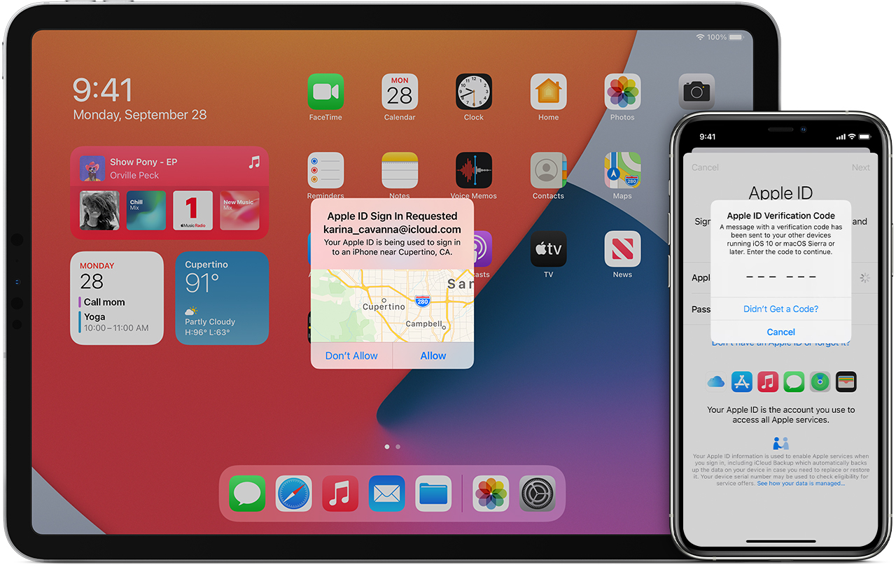 Dwuskładnikowe uwierzytelnianie Apple na iPadzie i iPhonie