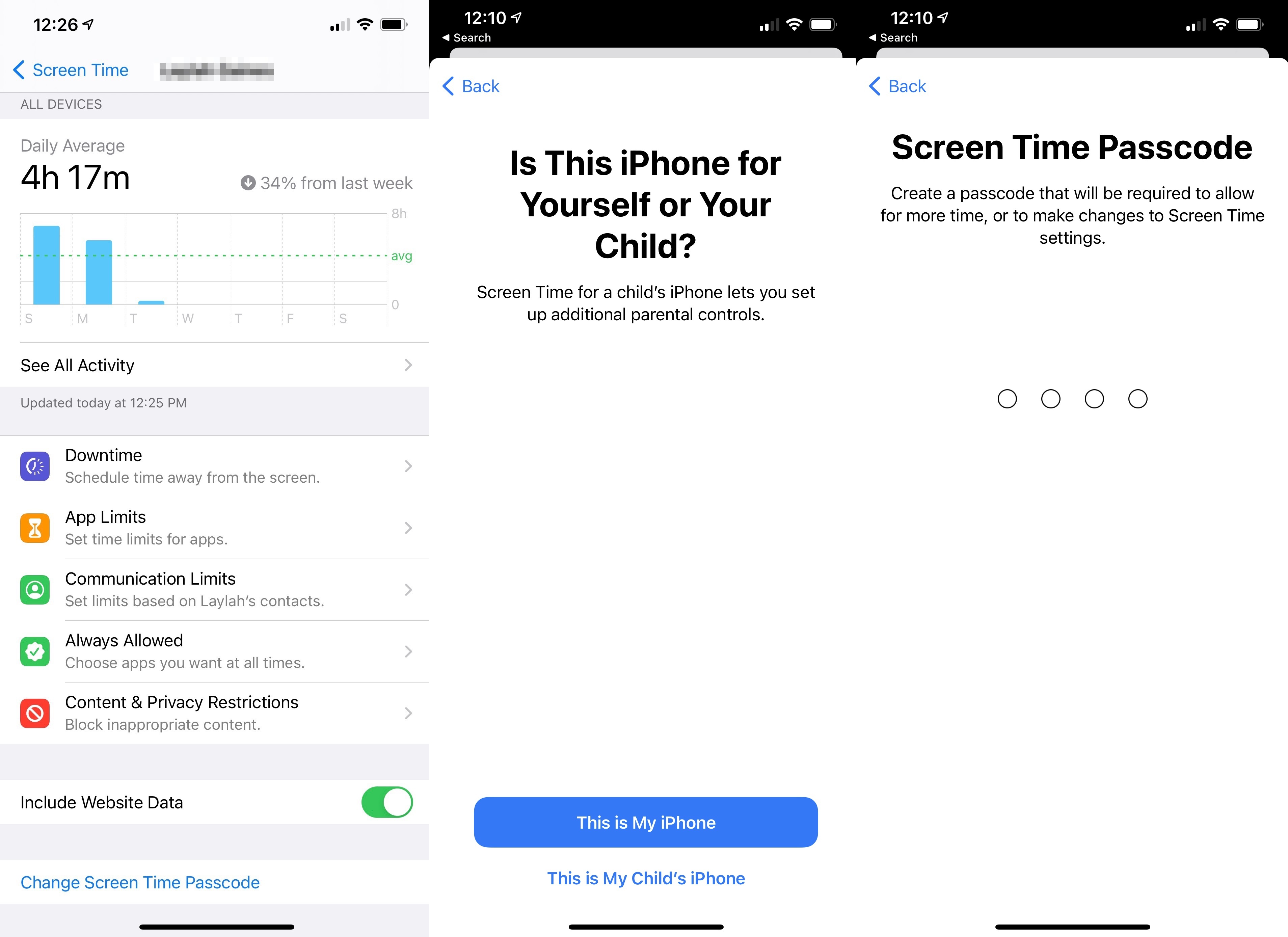 ustawienia czasu ekranu na iPhonie