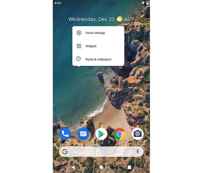 Écran d'accueil Android