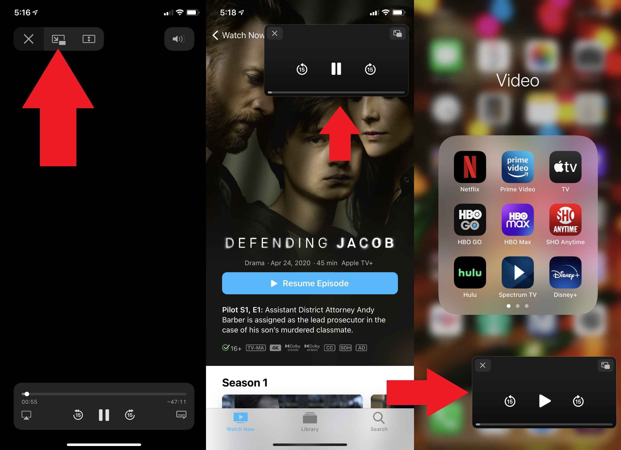 pip sur iphone pour apple tv+