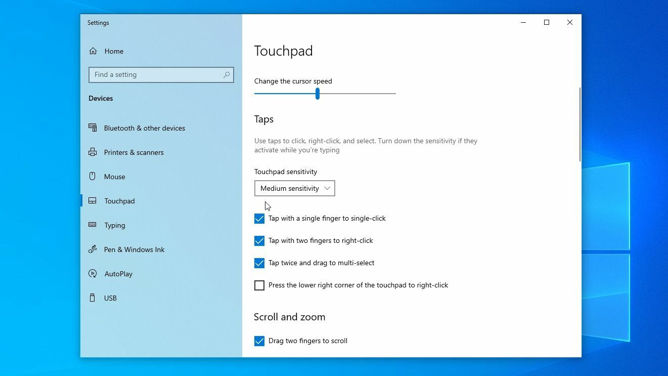 Windows-Touchpad-Einstellungen