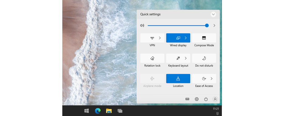 El Centro de actividades en Windows 10X