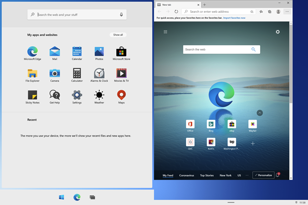 Windows 10X para dispositivos de dos pantallas