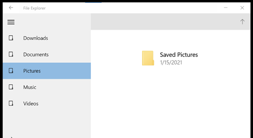 Explorador de archivos en la versión inicial de Windows 10X