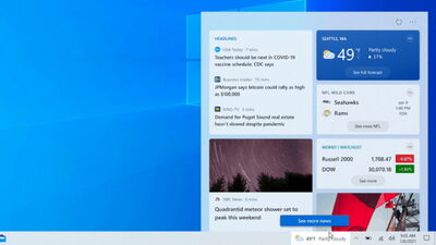 Microsoft agrega contenido dinámico a la imagen de la barra de tareas de Windows 10