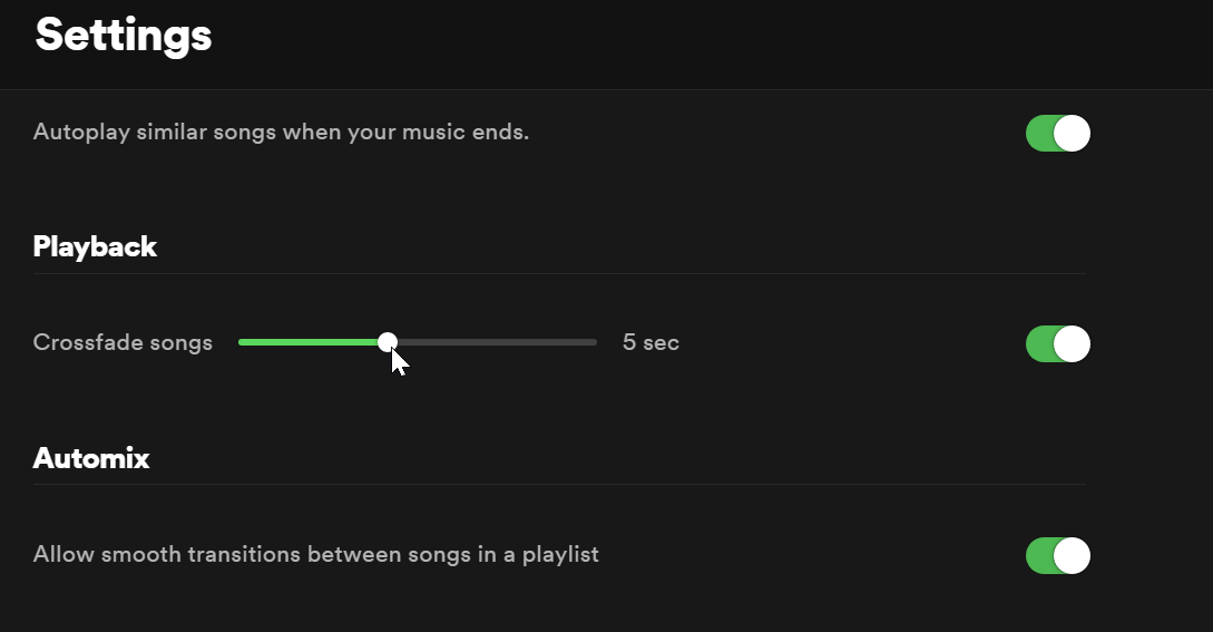 Criar crossfades entre músicas