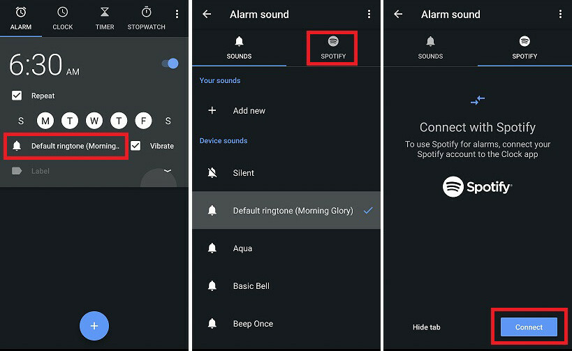Acorde para o Spotify com o aplicativo Clock do Google