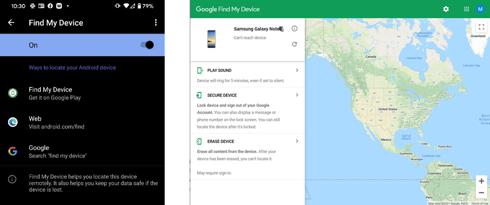 Encontre meu dispositivo no Android