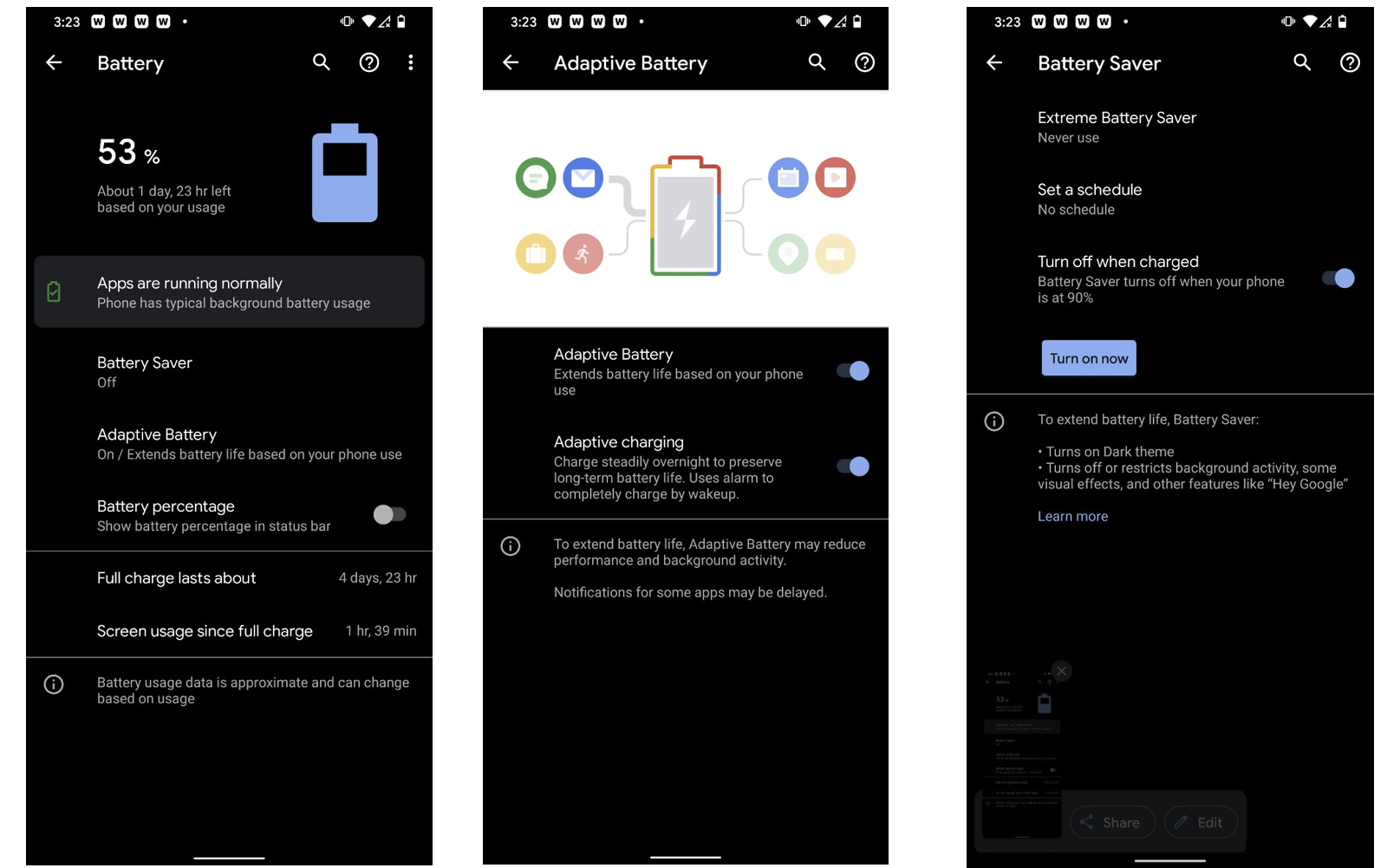 Modo de economia de bateria no Android