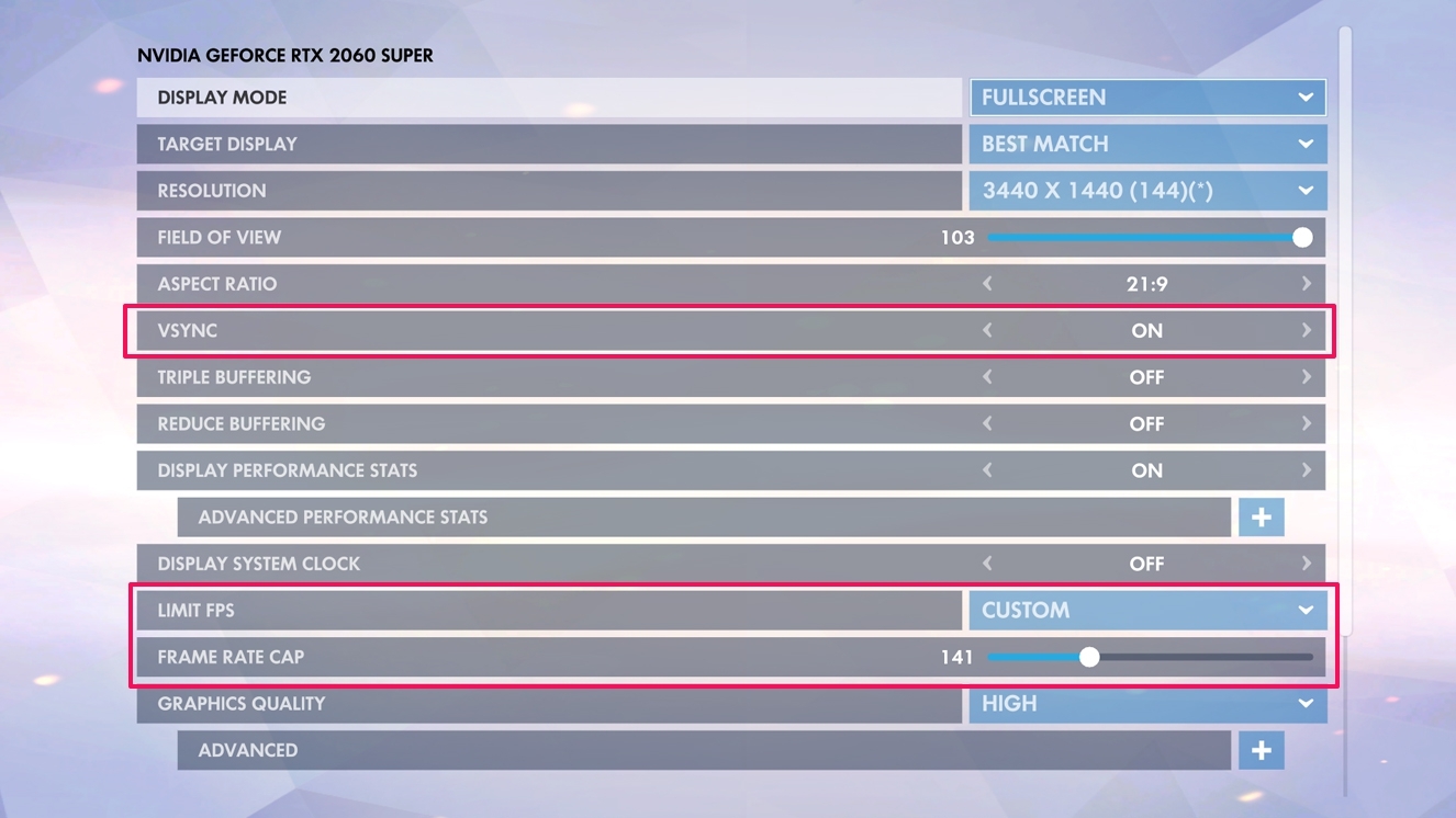 configurações de overwatch