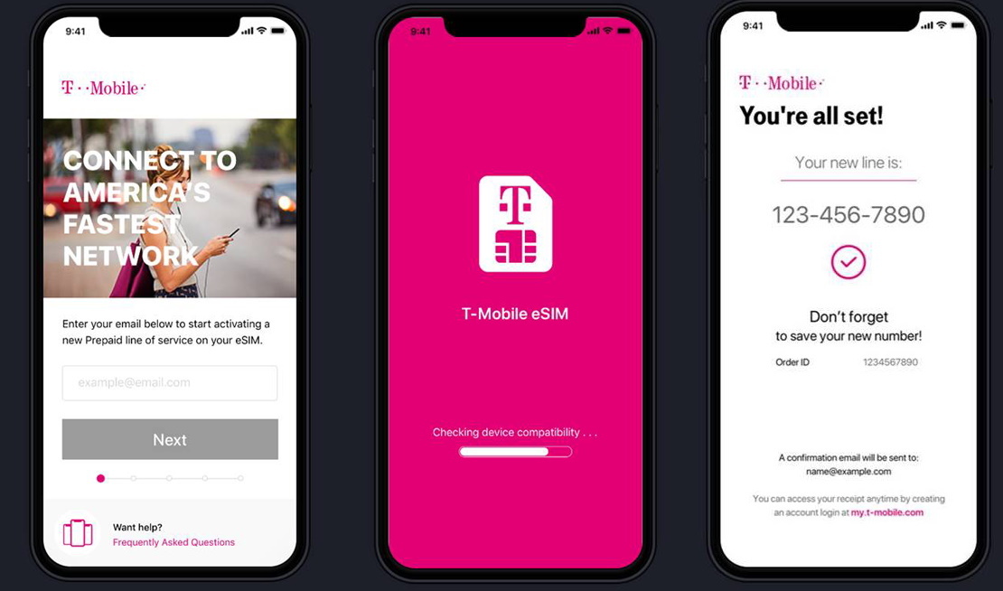L'app eSIM di T-Mobile