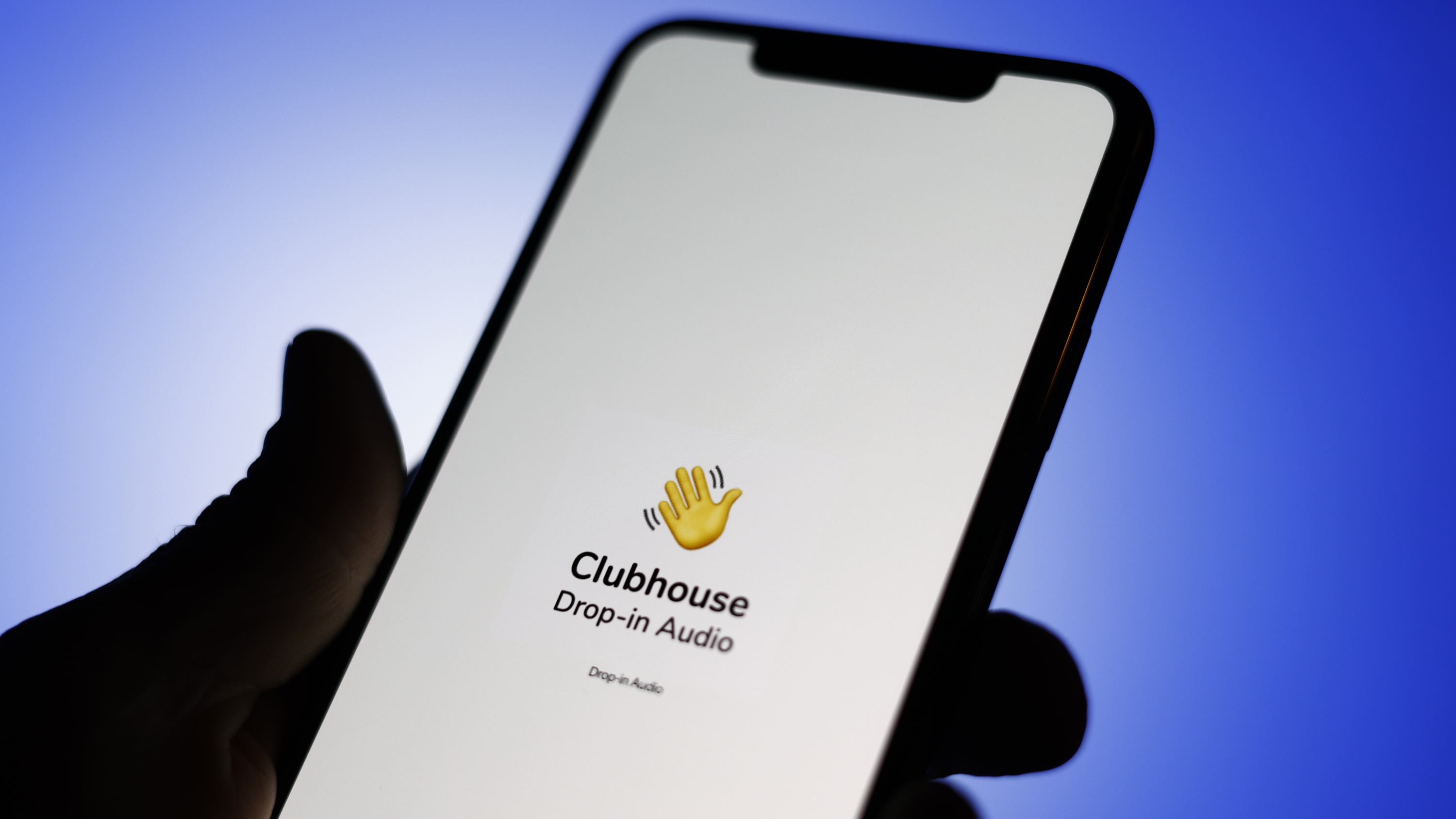 Clubhaus-Logo auf einem iPhone-Bildschirm