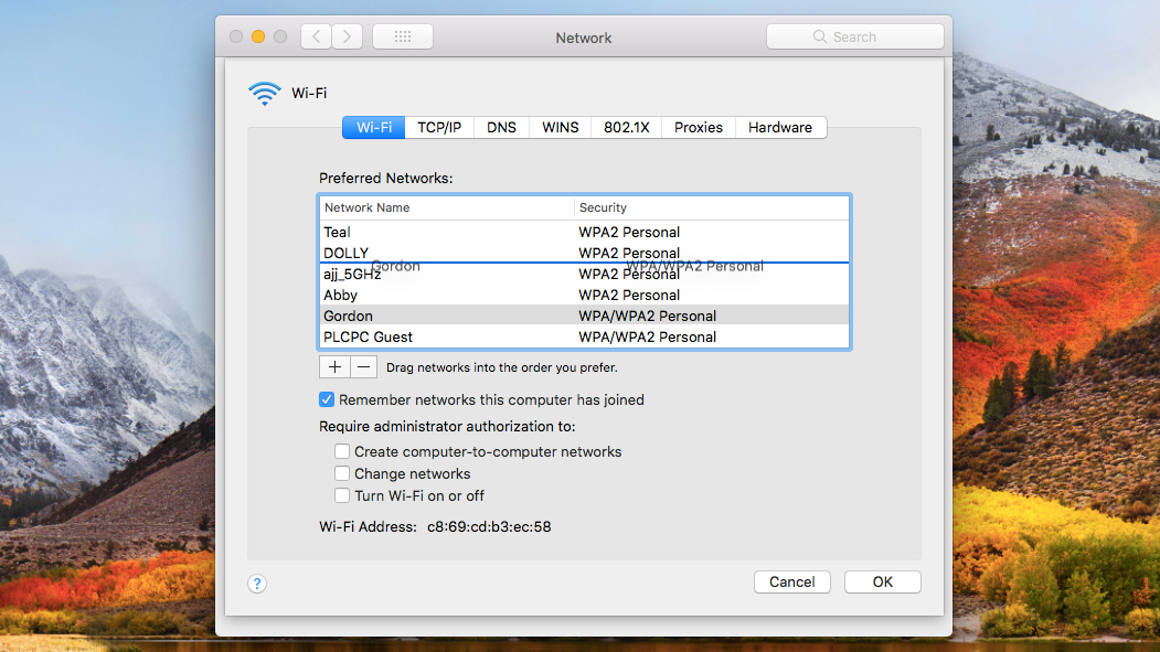 priorité wifi mac