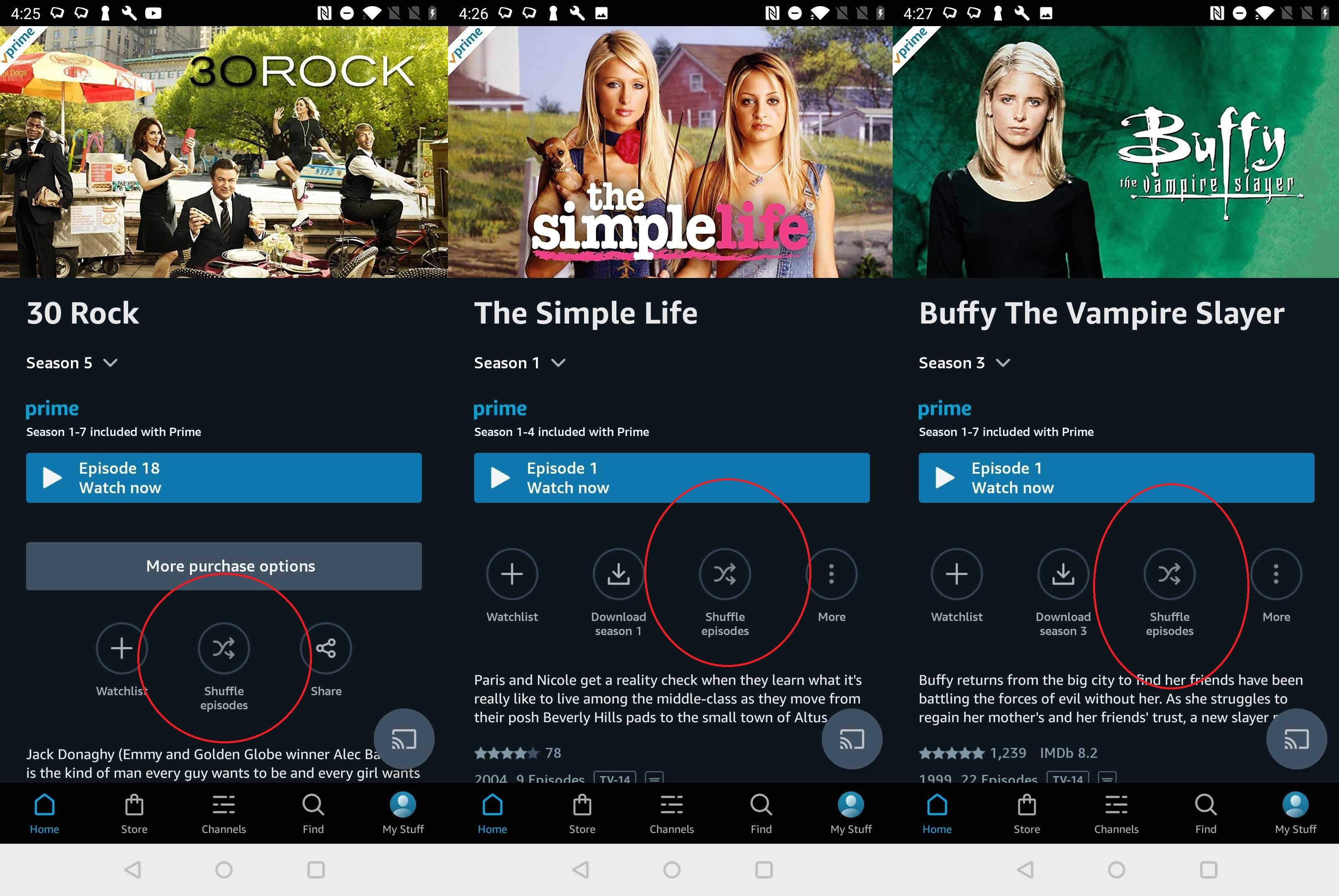 amazon prime shuffle