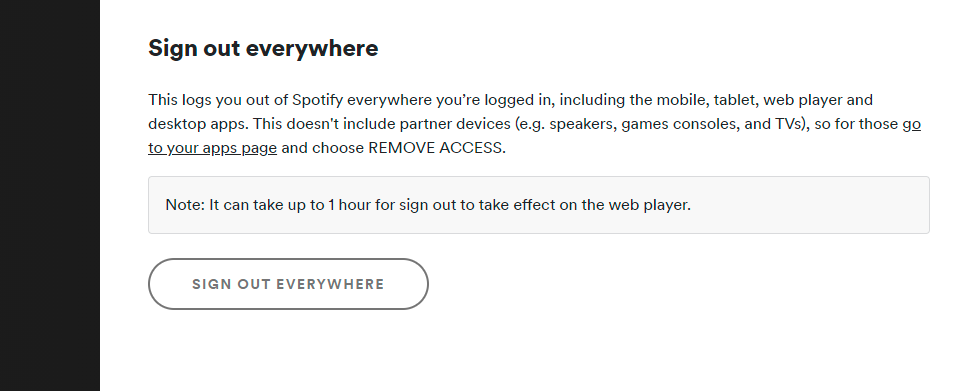 deconectați-vă de la spotify