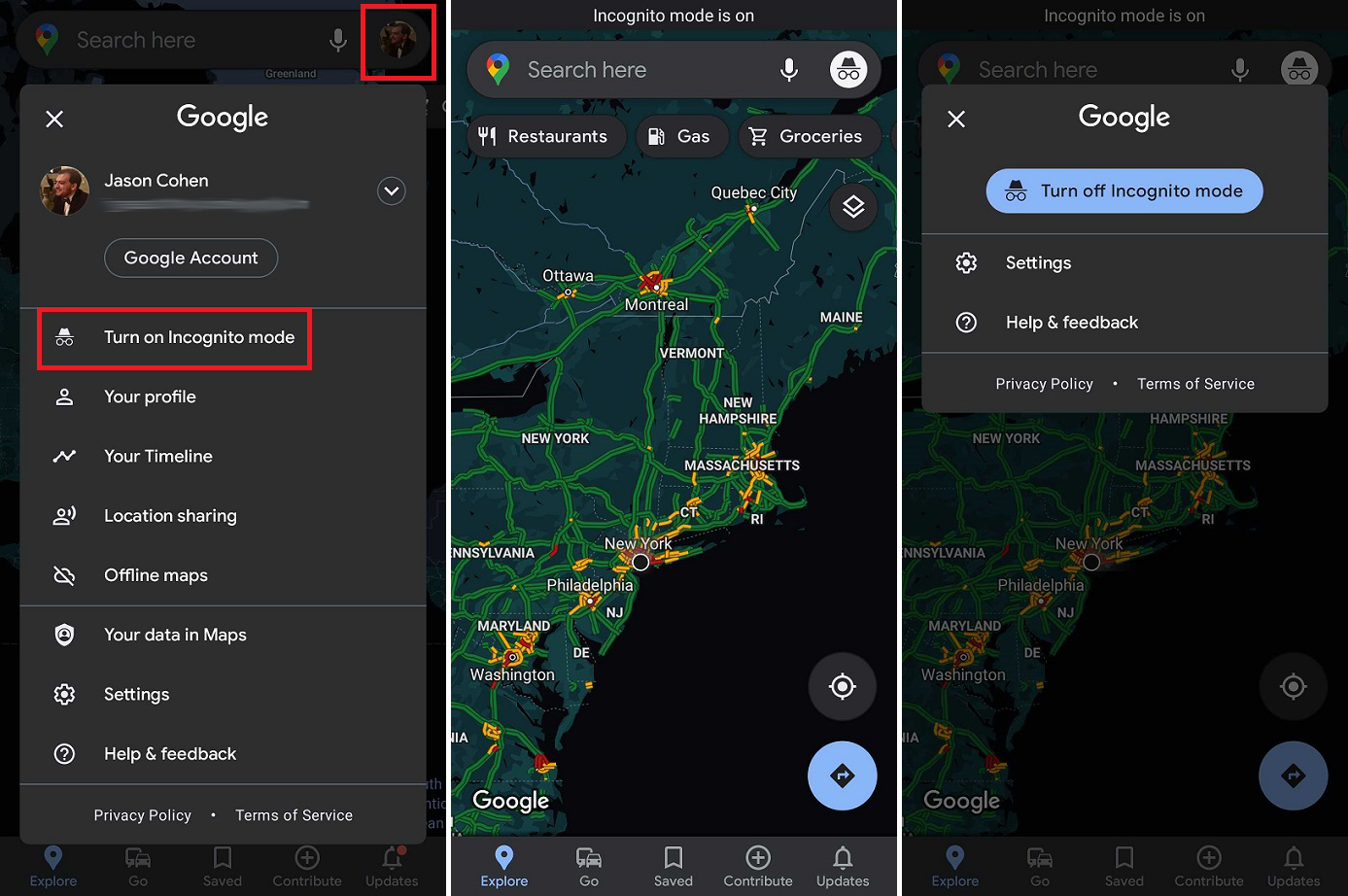 Modul Google Incognito