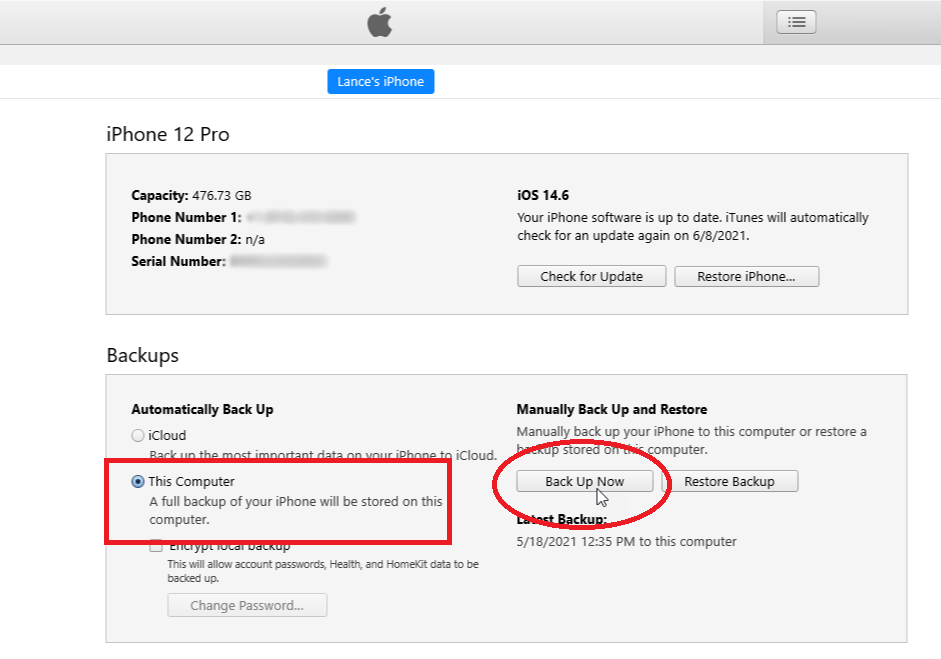 setările telefonului itunes