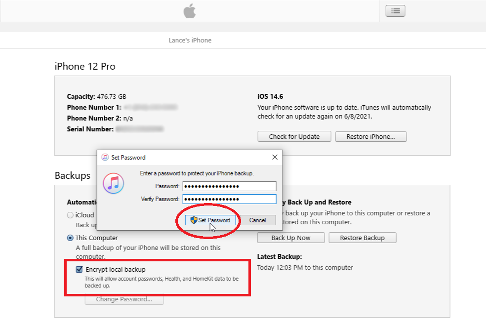criptare de rezervă itunes