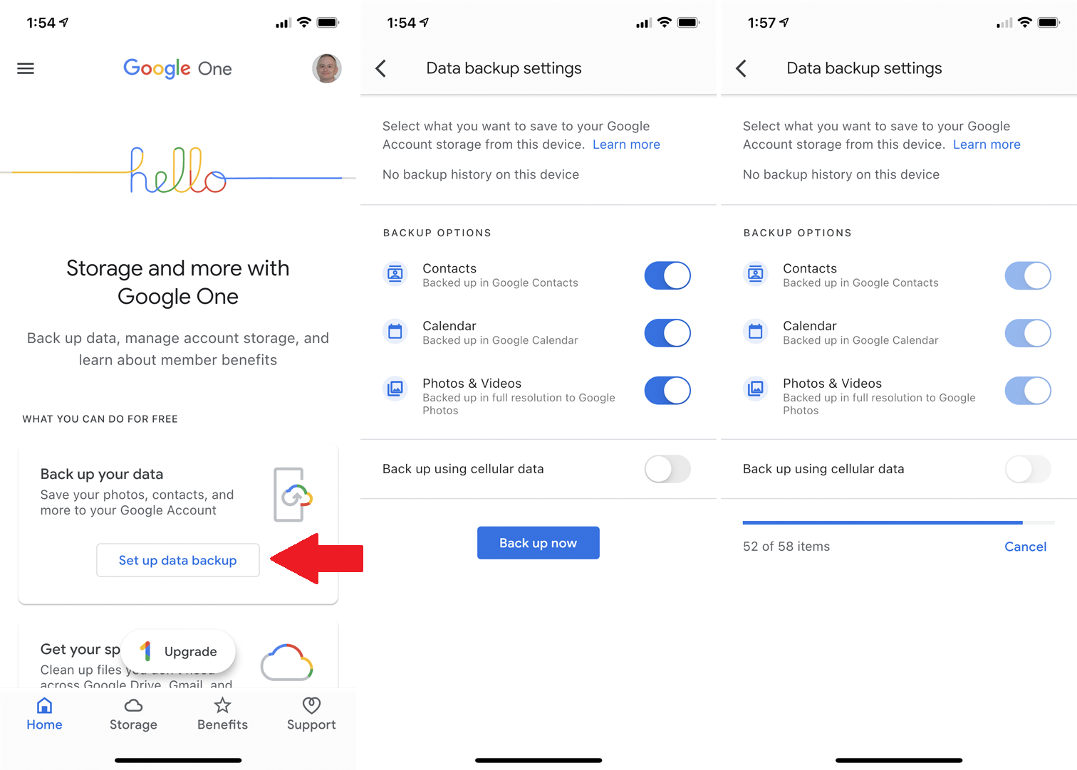 google one backup