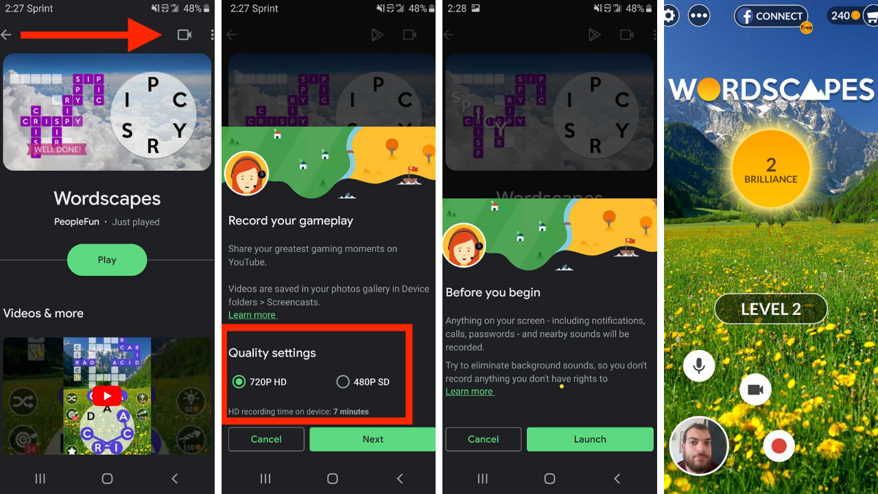 Registra il gameplay sull'app Google Play Games