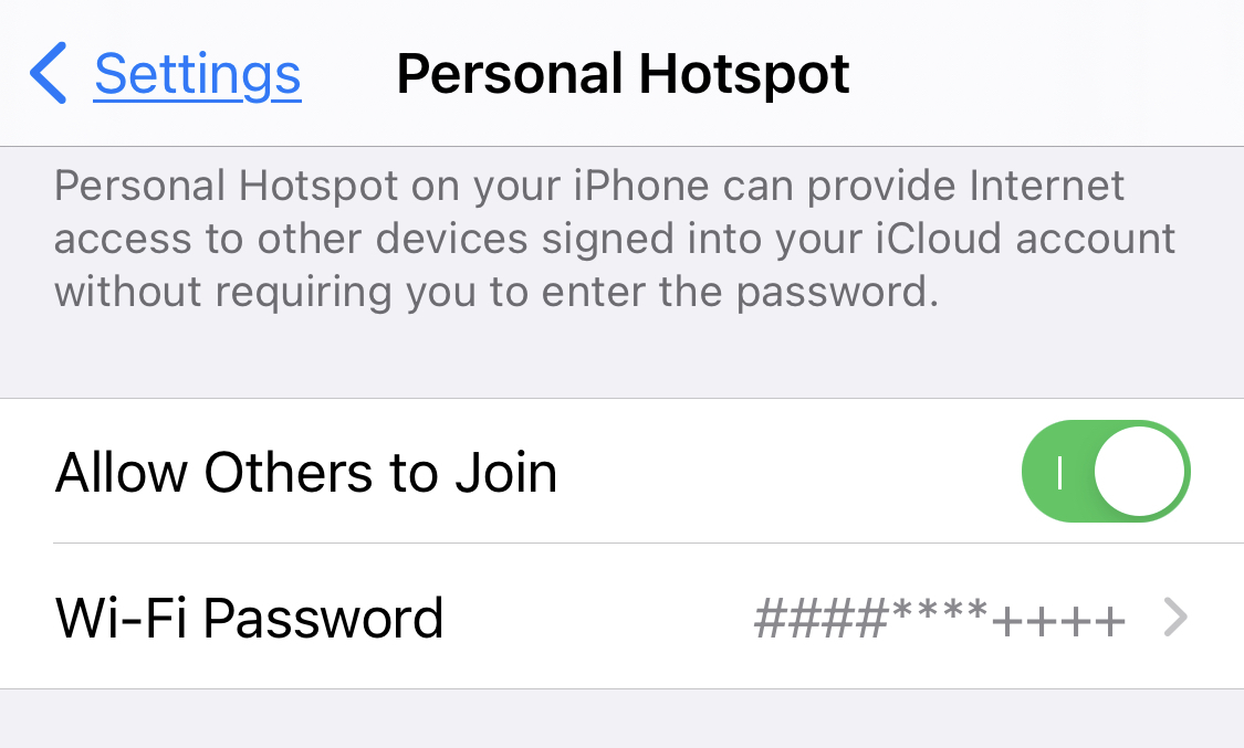 HOTSPOT PERSONAL PE IPHONE