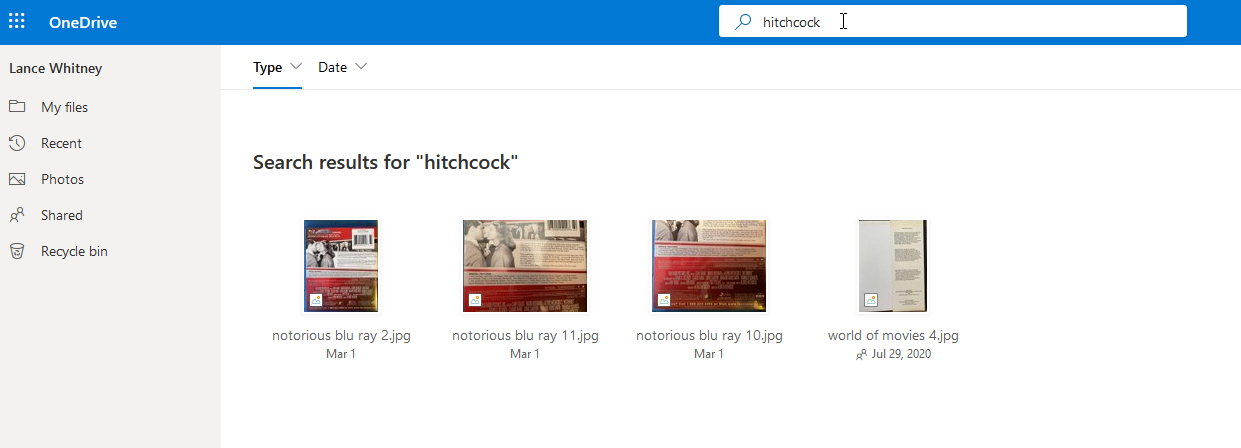 căutare onedrive