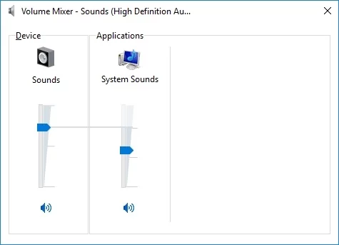 Ajuste as configurações do mixer de volume.