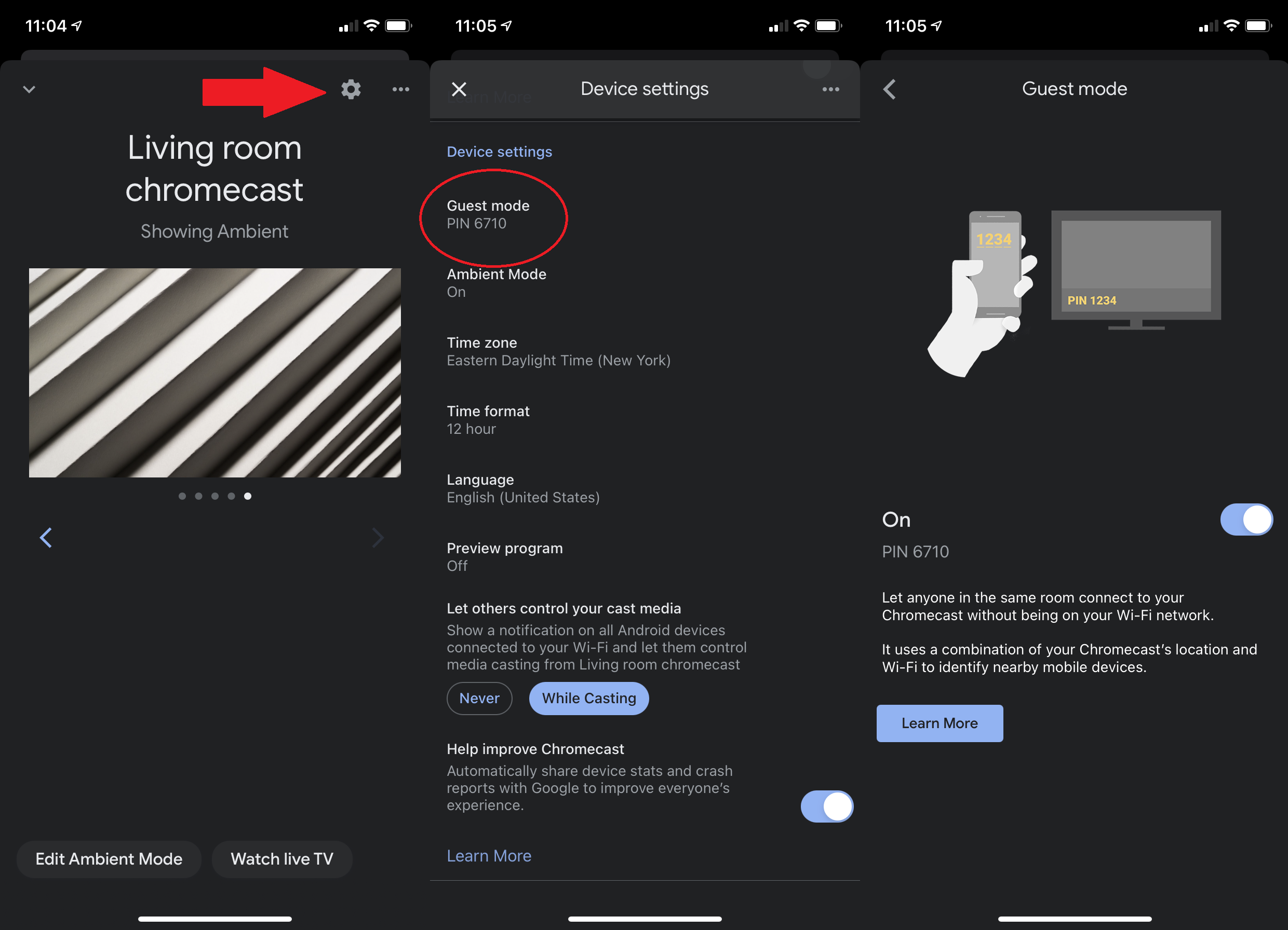 Chromecast 訪客模式