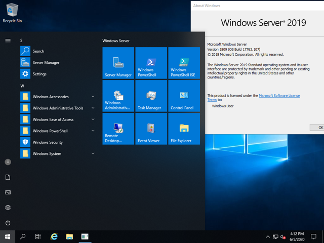 Windows Server에는 친숙한 인터페이스가 있습니다.