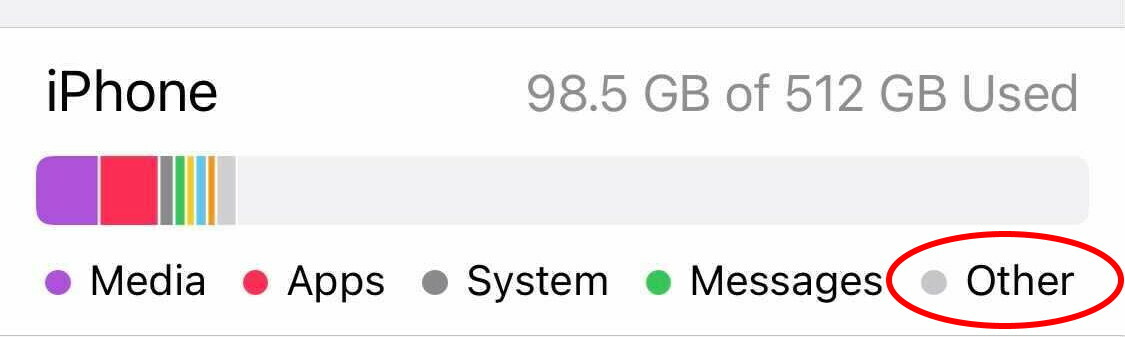 อื่นๆ ในที่เก็บข้อมูล iPhone