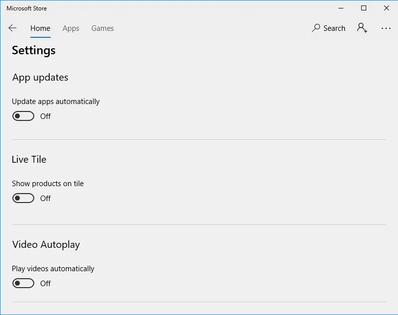 Evite que Windows Store actualice sus aplicaciones.
