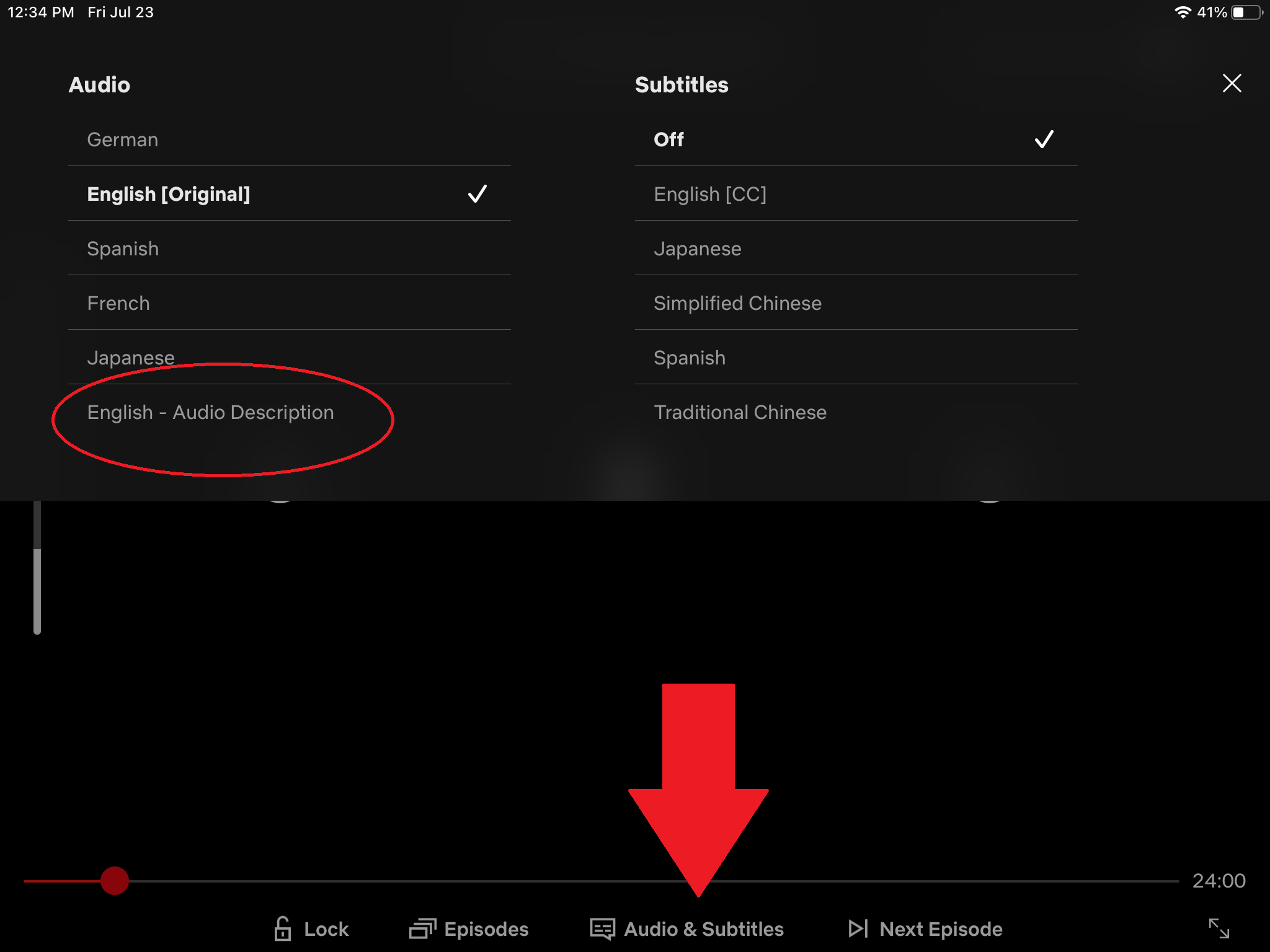Nyalakan Deskripsi Audio