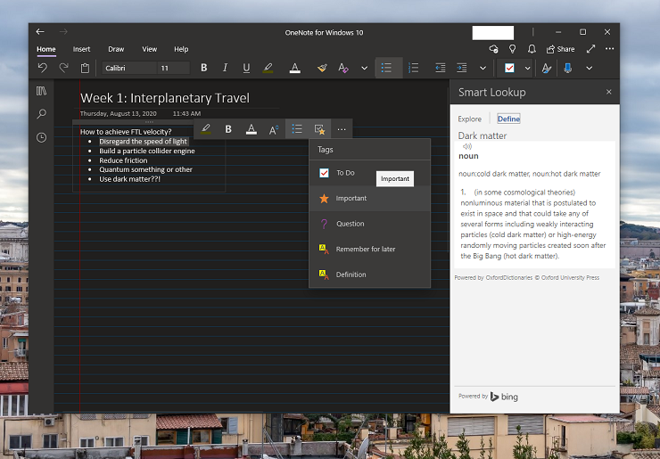 OneNote-Tags und intelligente Suche