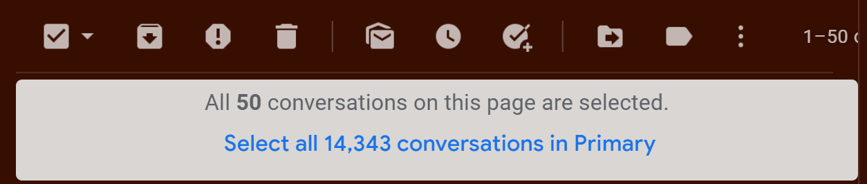 如何選擇所有 Gmail 電子郵件