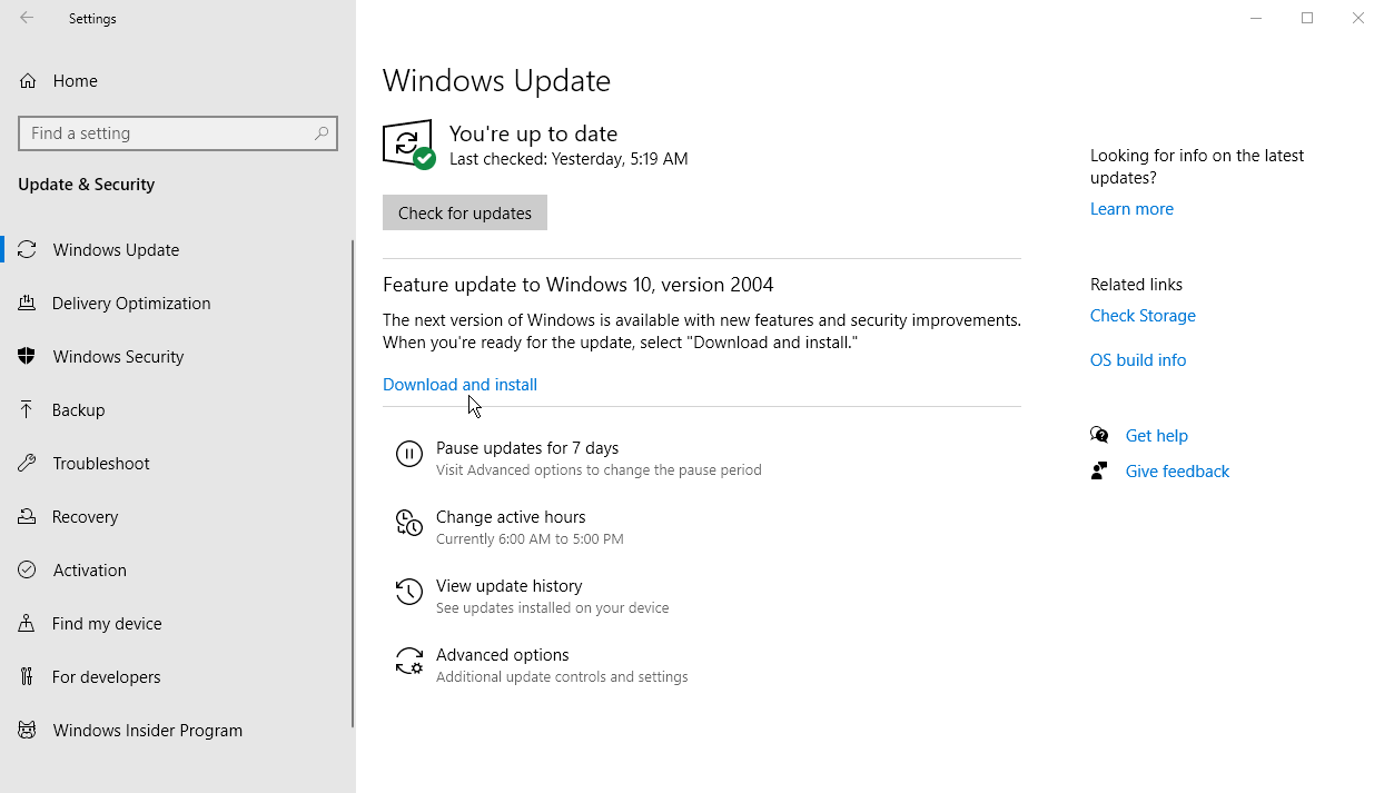 aggiornamento Windows