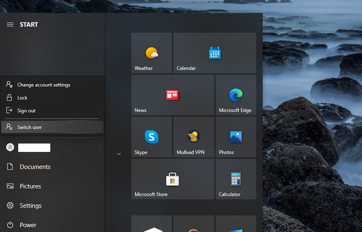 Opzione per il cambio utente di Windows 10