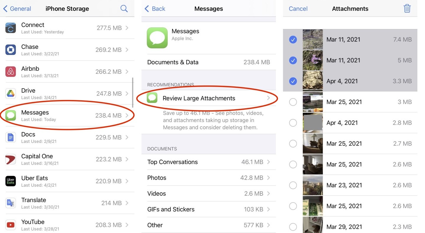 Eliminar video y mensajes de la configuración