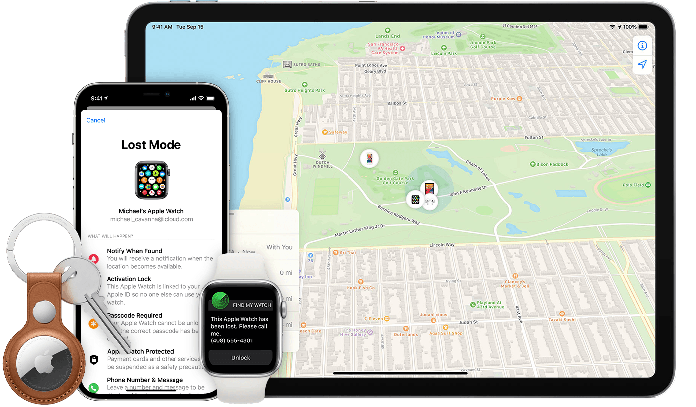 Airtag, iPhone, Apple Watch și afișarea iPad-ului îmi găsesc ecranele