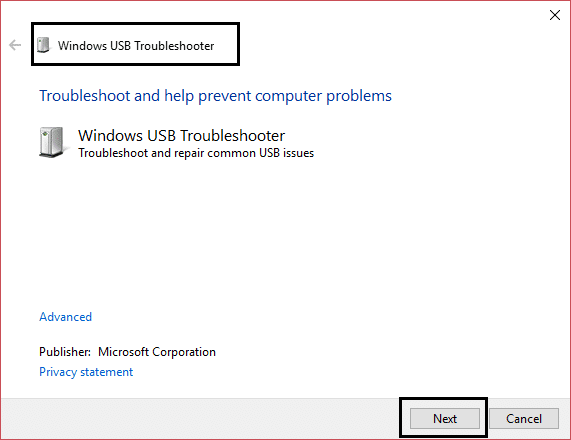 Dépanneur USB Windows