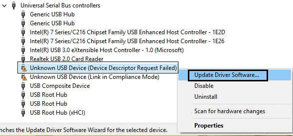Correction du logiciel du pilote de mise à jour du périphérique USB non reconnu