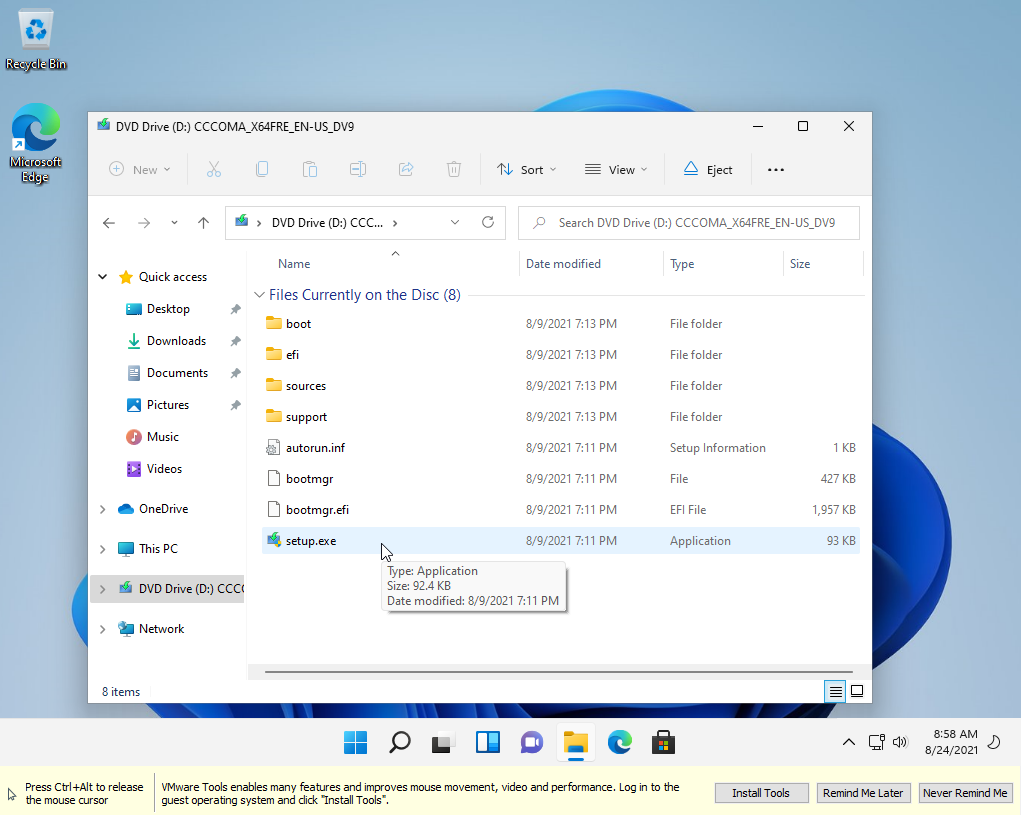 instalar herramientas de VMware